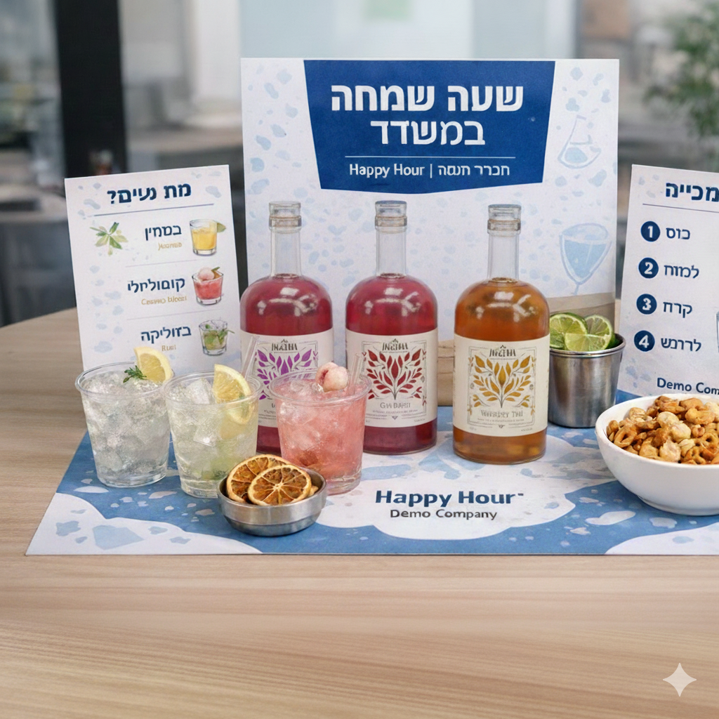 ארגז קוקטיילים למזיגה למשרד כולל חבילת מיתוג